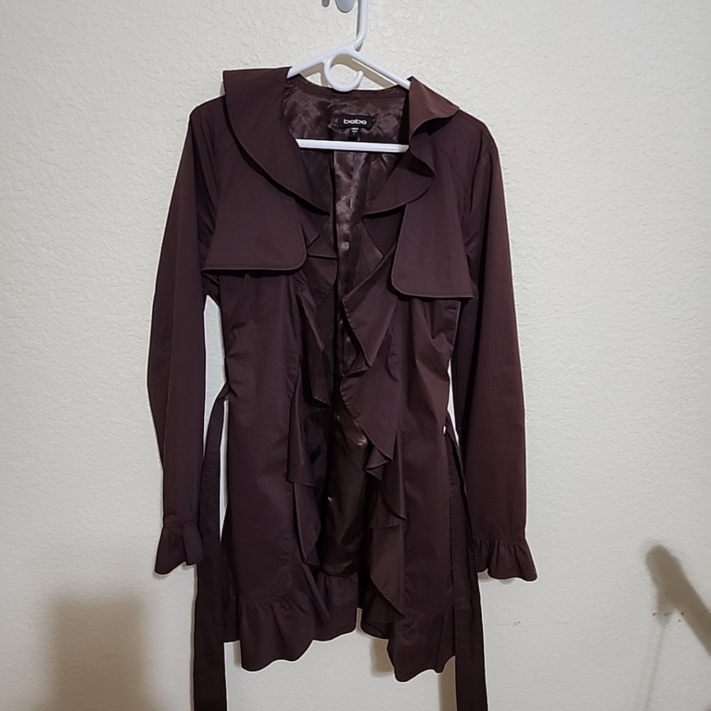 bebe Dark Brown Trench Coat - Picture 8 of 13
